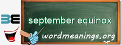 WordMeaning blackboard for september equinox